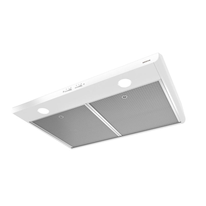 BROAN BKSH130WW Broan 30-Inch 300 Max Blower CFM 5.0 Sones White Range Hood