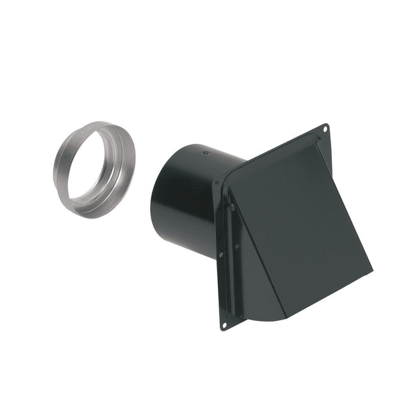 BROAN 885BL Broan-NuTone R Steel Wall Cap for 3-Inch and 4-Inch Round Duct, Black