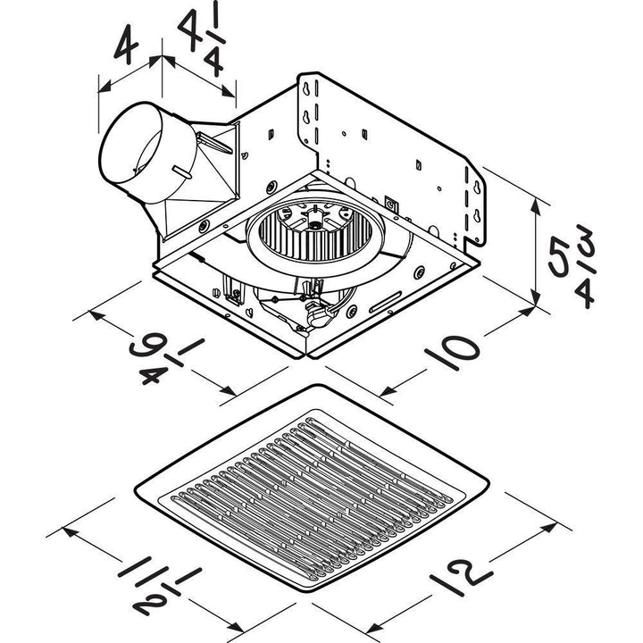 BROAN AE80B Broan-NuTone R Wall Vent Kit, 3" or 4" Round Duct