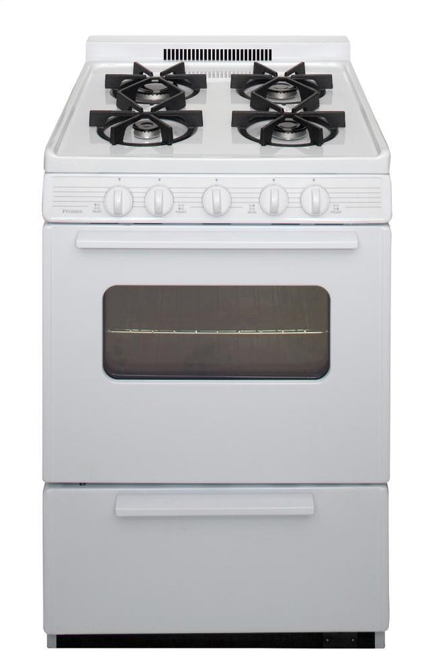 PREMIER BJK5X0OP 24 in. Freestanding Battery-Generated Spark Ignition Gas Range in White