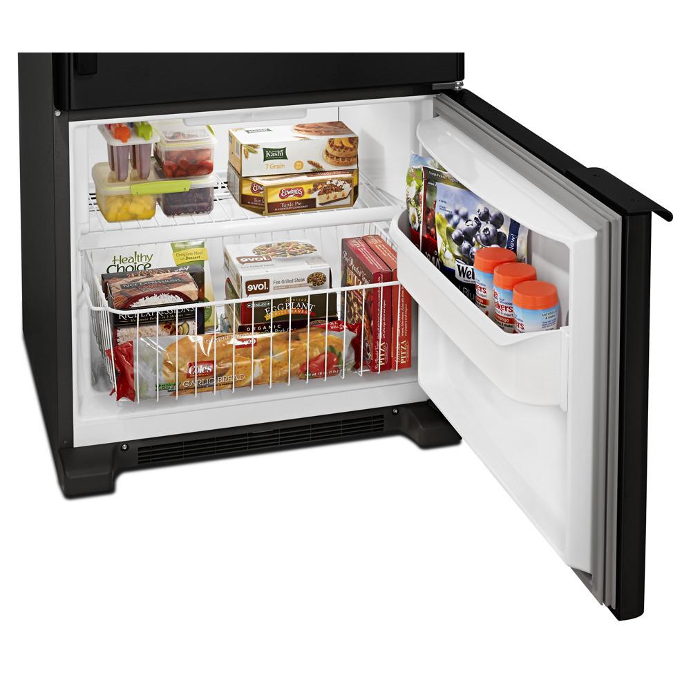 AMANA ABB1921BRB 29-inch Wide Bottom-Freezer Refrigerator with Garden Fresh TM Crisper Bins - 18 cu. ft. Capacity Black