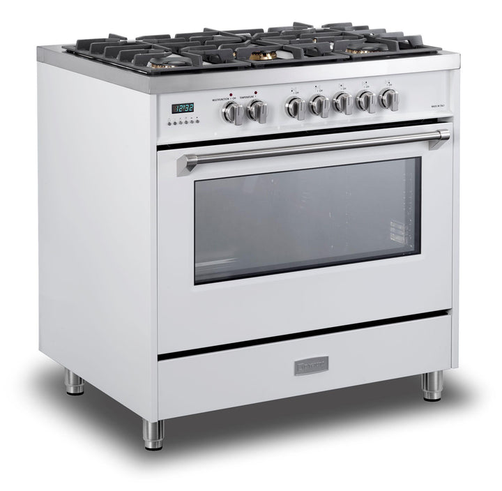 VERONA VDFSGE365W Designer 36" Dual Fuel Single Oven Range - White