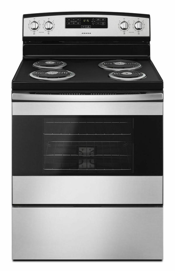 AMANA ACR4303MFS 30-inch Amana R Electric Range with Bake Assist Temps - Black-on-Stainless
