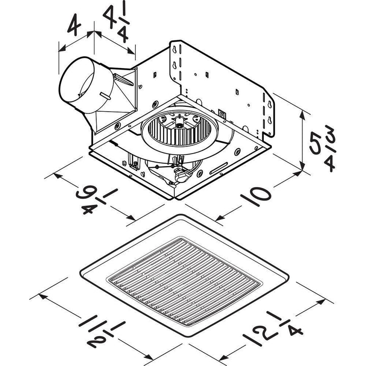 BROAN AER80 Broan-NuTone R Wall Vent Kit, 3" or 4" Round Duct