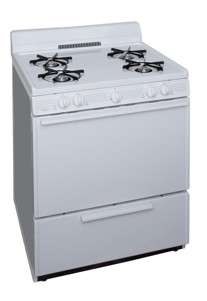 PREMIER SFK100OP 30 in. Freestanding Gas Range in White