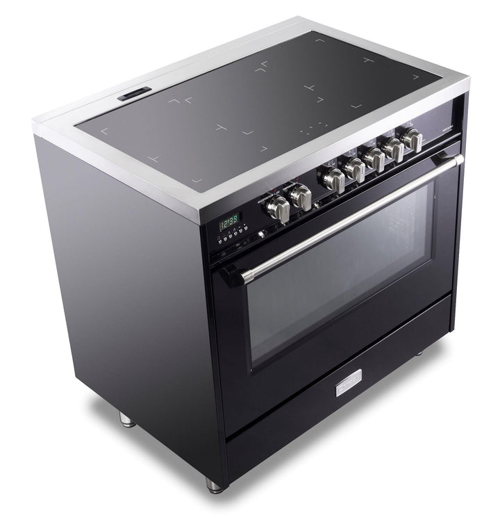 VERONA VDFSIE365GB Designer 36" Induction Single Oven Range - Gloss Black