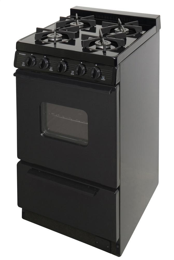 PREMIER BHK5X0BP 20 in. Freestanding Battery-Generated Spark Ignition Gas Range in Black