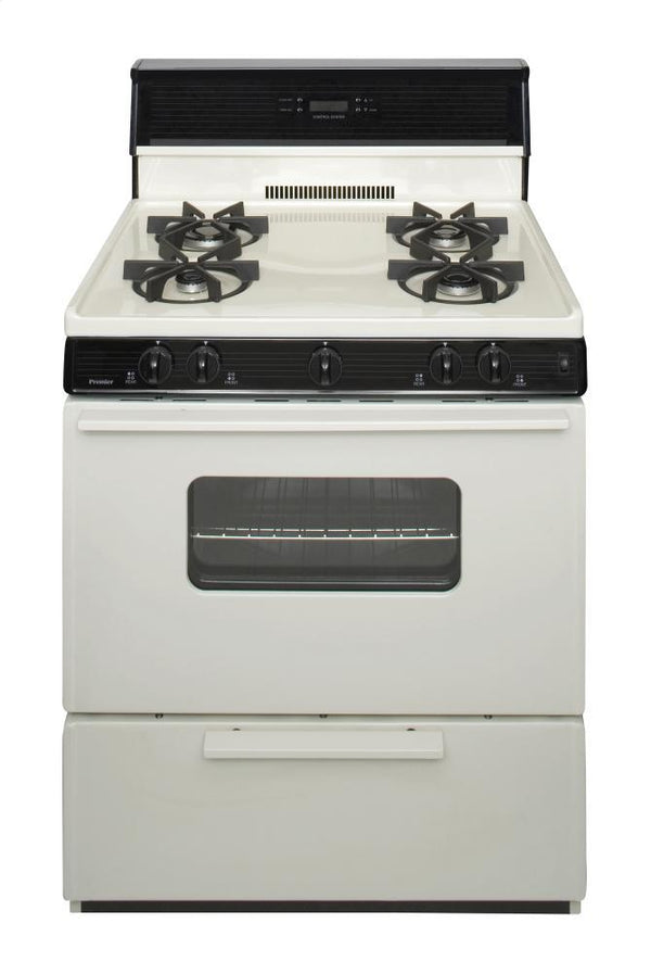 PREMIER SMK240TP 30 in. Freestanding Sealed Burner Spark Ignition Gas Range in Biscuit