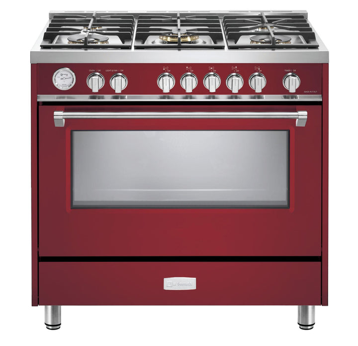 VERONA VDFSGG365BU Designer 36" Gas Single Oven Range - Burgundy