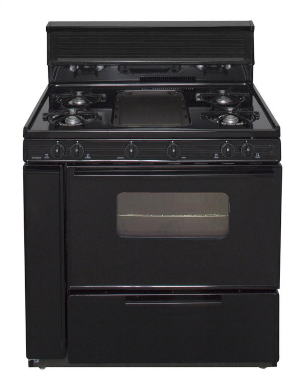 PREMIER BLK5S9BP 36 in. Freestanding Battery-Generated Spark Ignition Gas Range in Black