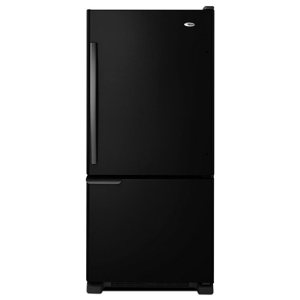 AMANA ABB1921BRB 29-inch Wide Bottom-Freezer Refrigerator with Garden Fresh TM Crisper Bins - 18 cu. ft. Capacity Black