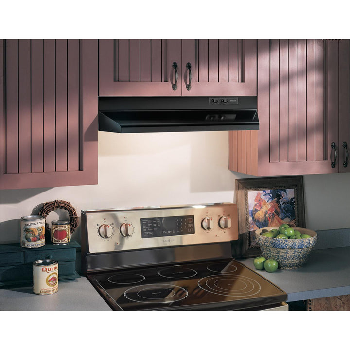 BROAN 403023 30-Inch Ducted Under-Cabinet Range Hood, 210 MAX Blower CFM, Black