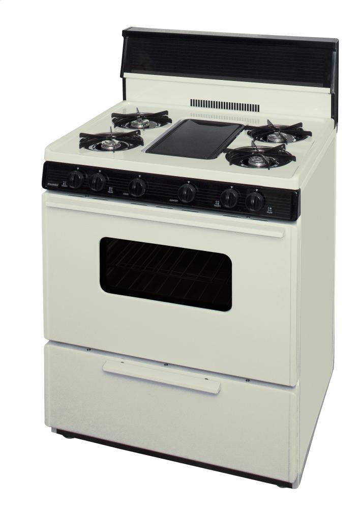 PREMIER BFK5S9TP 30 in. Freestanding Battery-Generated Spark Ignition Gas Range in Biscuit