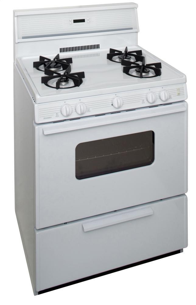 PREMIER SMK240OP 30 in. Freestanding Sealed Burner Spark Ignition Gas Range in White