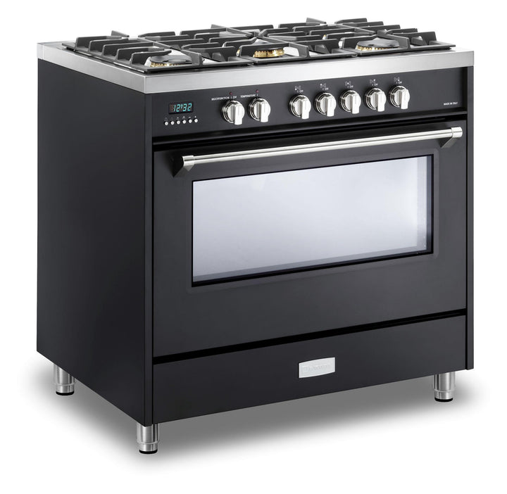 VERONA VDFSGE365E Designer 36" Dual Fuel Single Oven Range - Matte Black