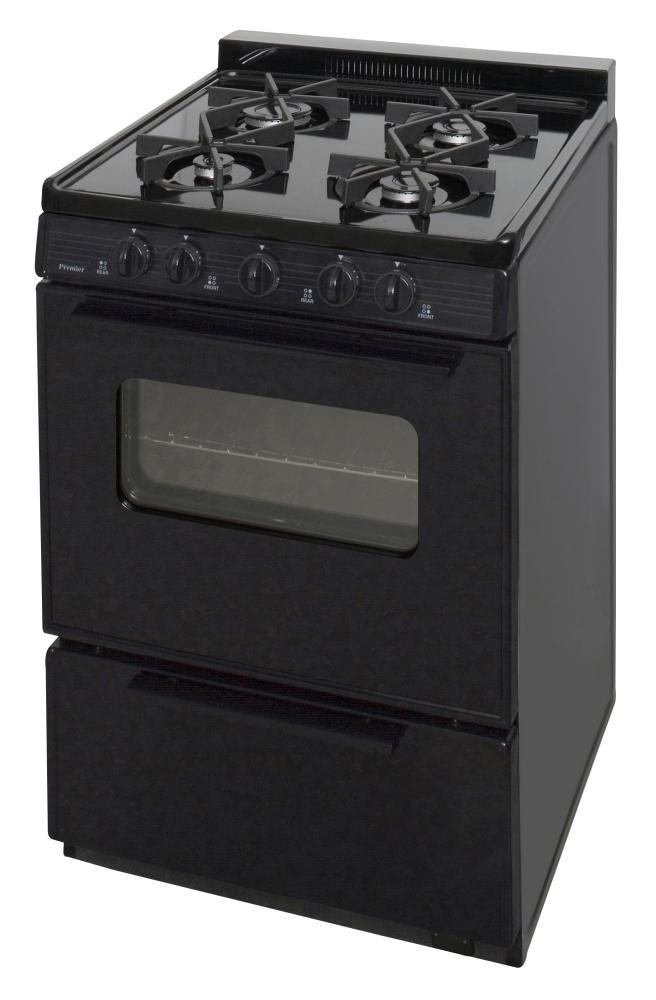 PREMIER BJK5X0BP 24 in. Freestanding Battery-Generated Spark Ignition Gas Range in Black