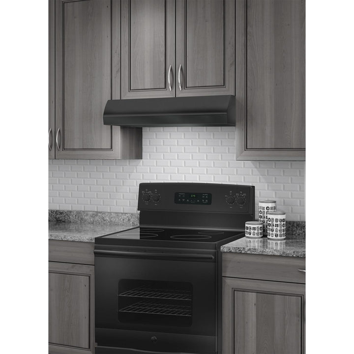 BROAN BXT130BL 30-Inch 4-Way Convertible Under-Cabinet Range Hood, 270 Max CFM, Black