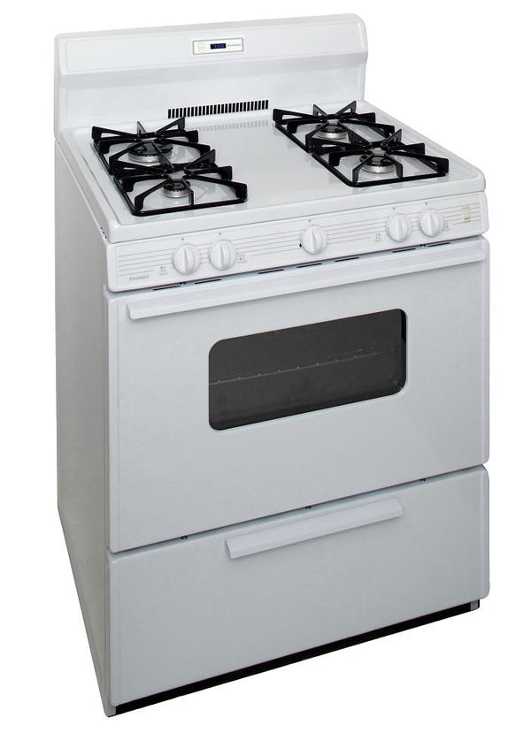 PREMIER SMK220OP 30 in. Freestanding Sealed Burner Spark Ignition Gas Range in White