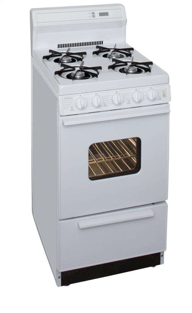 PREMIER SAK220OP 20 in. Freestanding Gas Range in White