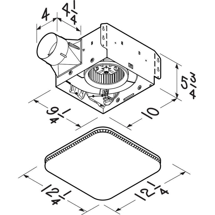 BROAN AE110K Broan-NuTone R Wall Vent Kit, 3" or 4" Round Duct