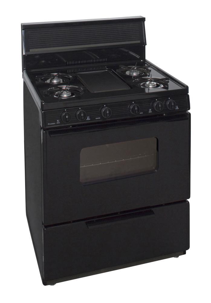 PREMIER BFK5S9BP 30 in. Freestanding Battery-Generated Spark Ignition Gas Range in Black