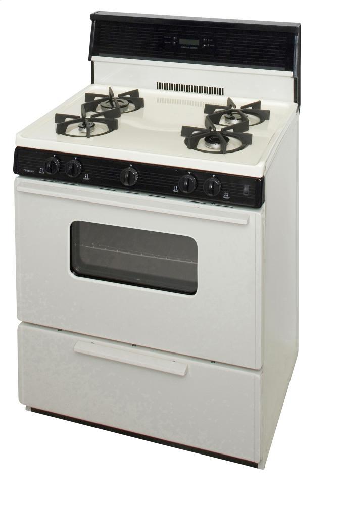 PREMIER SMK240TP 30 in. Freestanding Sealed Burner Spark Ignition Gas Range in Biscuit