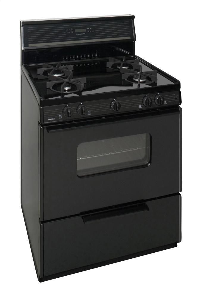 PREMIER SMK240BP 30 in. Freestanding Sealed Burner Spark Ignition Gas Range in Black