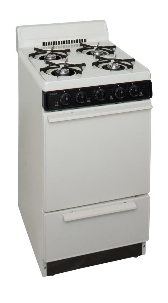 PREMIER SAK100TP 20 in. Freestanding Gas Range in Biscuit