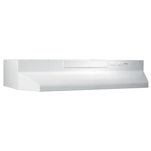 BROAN F403011 30-Inch Convertible Under-Cabinet Range Hood, 230 Max Blower CFM, White-on-White