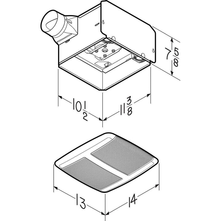 BROAN SPK110 Broan-NuTone R Wall Vent Kit, 3" or 4" Round Duct