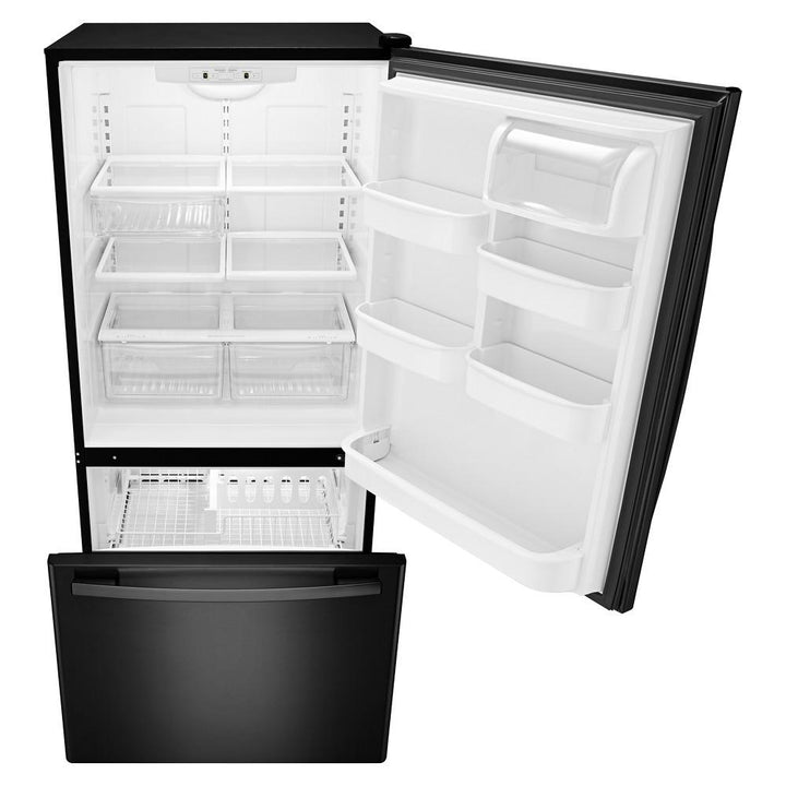 AMANA ABB2224BRB 33-inch Wide Bottom-Freezer Refrigerator with EasyFreezer TM Pull-Out Drawer - 22 cu. ft. Capacity