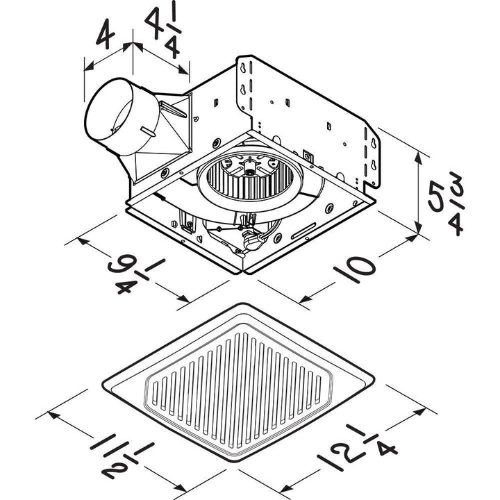 BROAN AEW110 Broan-NuTone R Wall Vent Kit, 3" or 4" Round Duct