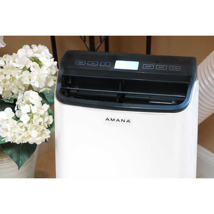 AMANA AMAP121AB2 Portable Air Conditioner with Remote Control in White/Black for Rooms up to 500-Sq. Ft.