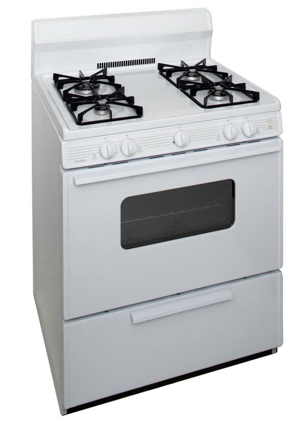 PREMIER SMK290OP 30 in. Freestanding Sealed Burner Gas Range in White