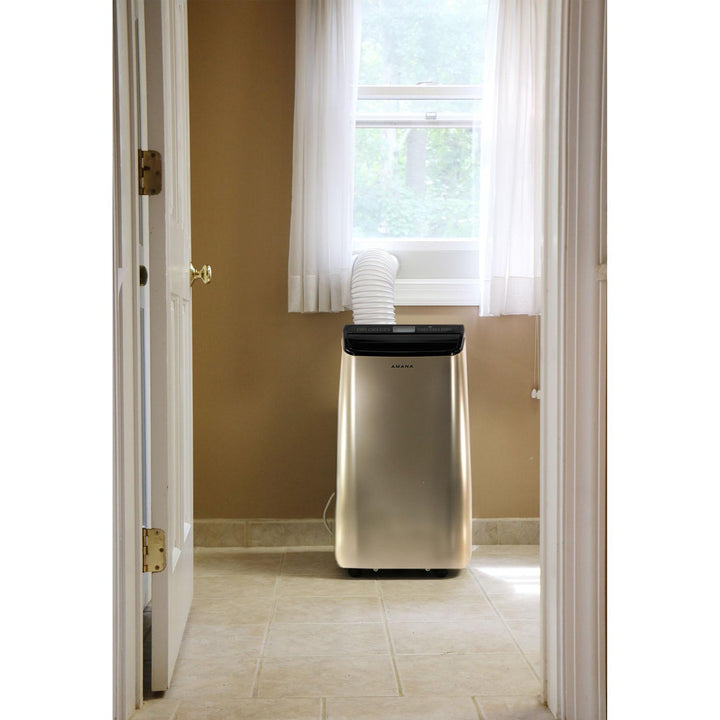 AMANA AMAP121AD2 Portable Air Conditioner with Remote Control in Gold/Black for Rooms up to 500 -Sq. Ft.