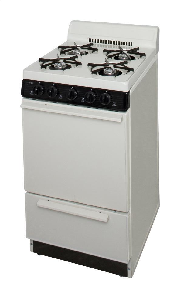 PREMIER SAK100TP 20 in. Freestanding Gas Range in Biscuit