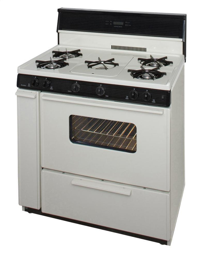 PREMIER SLK249TP 36 in. Freestanding Gas Range with 5th Burner and Griddle Package in Biscuit