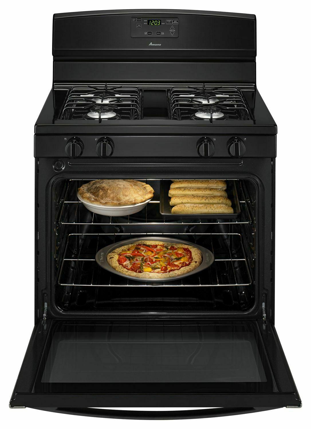 AMANA AGR5330BAB 30-inch Gas Range with Easy Touch Electronic Controls - Black