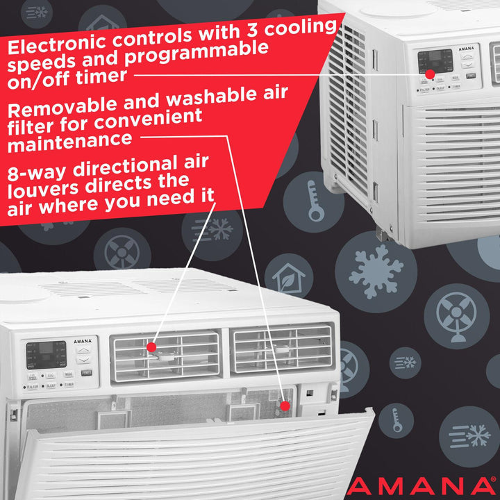 AMANA AMAP061CW 6,000 BTU 115V Window-Mounted Air Conditioner with Remote Control