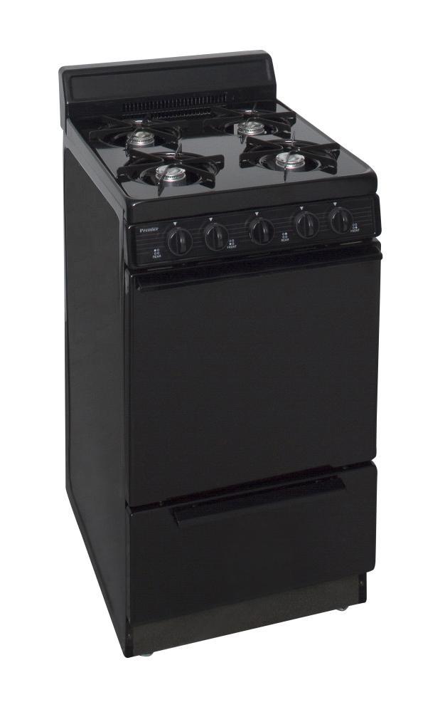 PREMIER BAK100BP 20 in. Freestanding Battery-Generated Spark Ignition Gas Range in Black