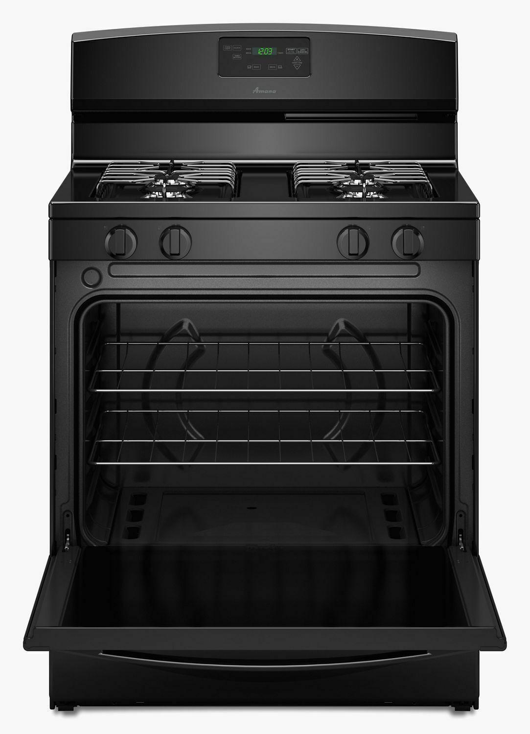 AMANA AGR5330BAB 30-inch Gas Range with Easy Touch Electronic Controls - Black