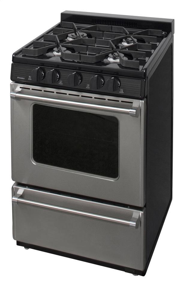 PREMIER P24B3102P 24 in. Freestanding Sealed Burner Gas Range in Stainless Steel