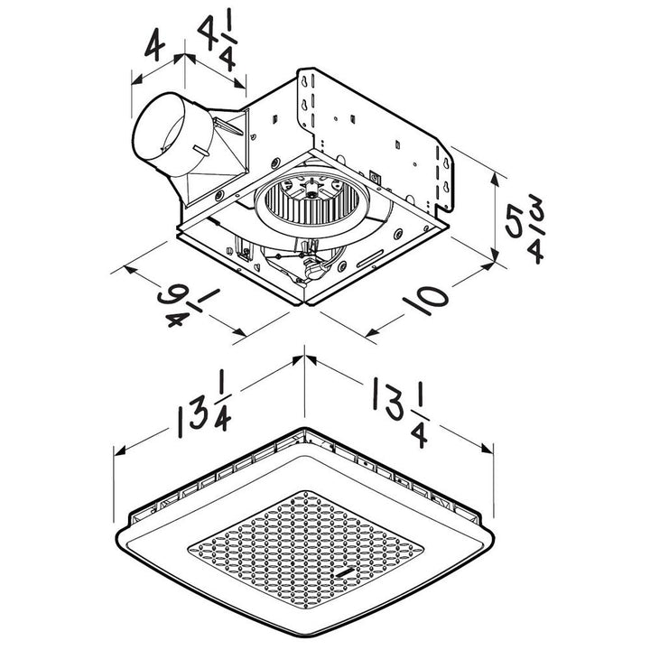 BROAN AER110RGBL Broan-NuTone R Wall Vent Kit, 3" or 4" Round Duct