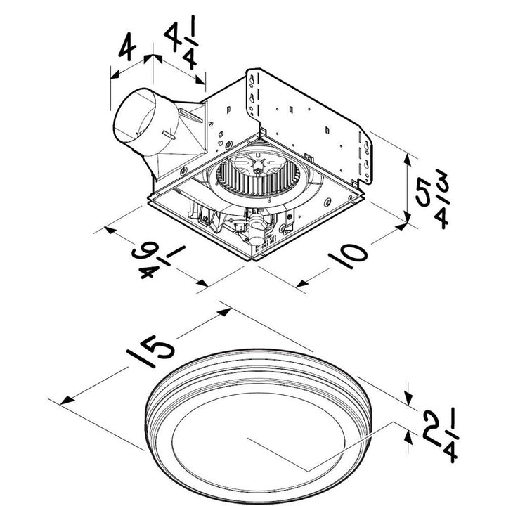 BROAN AER110SLW Broan-NuTone R Wall Vent Kit, 3" or 4" Round Duct