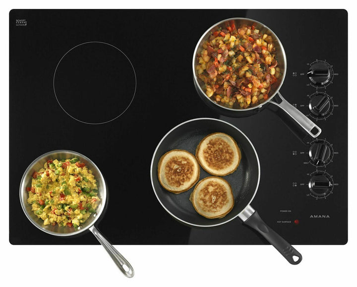 AMANA AEC6540KFB 30-inch Electric Cooktop with Multiple Settings - Black