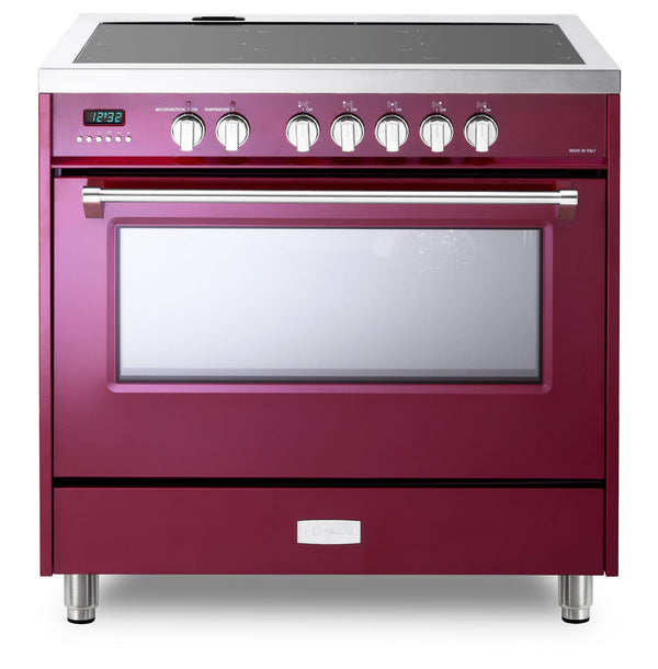 VERONA VDFSIE365BU Designer 36" Induction Single Oven Range - Burgundy