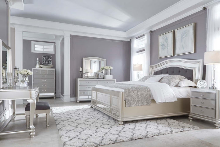 ASHLEY FURNITURE B650B11 Coralayne - Silver 3 Piece Bed Set King